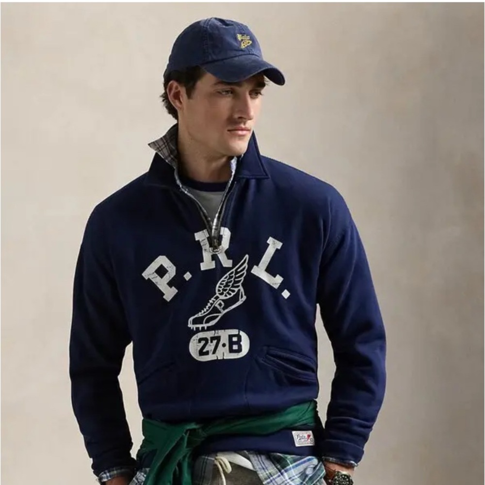 Ralph Lauren Navy Zip-Up Sweatshirt